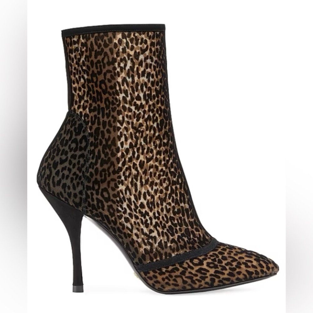 New! Stuart Weitzman Leopard Print Stiletto Ankle Boots